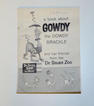 Rare Vintage 1960s Revell Dr.  Seuss Gowdy the Dowdy Grackle 7
