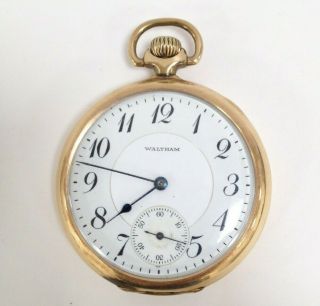 1920 Antique Waltham 14k Gold Filled Pocket Watch 17 Jewels P S Bartlett W446