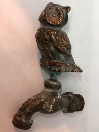 Antique Brass Owl Faucet Spigot Bird Art Sculpture 4