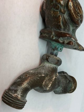 Antique Brass Owl Faucet Spigot Bird Art Sculpture 5