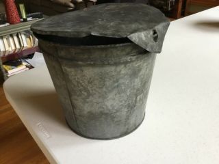 Vintage/antique Vermont Maple Sap Bucket With Cover,  Galvanized Steel