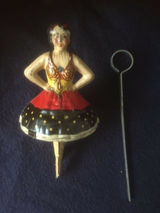 Vintage 1930s Marx Spinning Ballerina Top Tin Toy