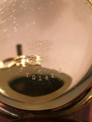 Vtg 14k Gold Waltham Pocket Watch BWCCO Case w/ Dome Glass Display Antique 10