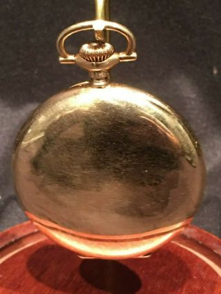 Vtg 14k Gold Waltham Pocket Watch BWCCO Case w/ Dome Glass Display Antique 5