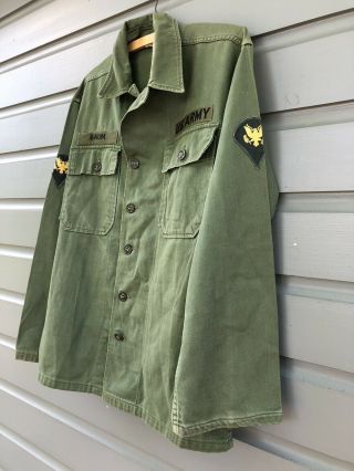 Vintage Vietnam War Old Green U.  S.  Army Uniform Shirt Coat Men’s Combat Tropical 4