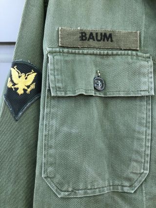 Vintage Vietnam War Old Green U.  S.  Army Uniform Shirt Coat Men’s Combat Tropical 5