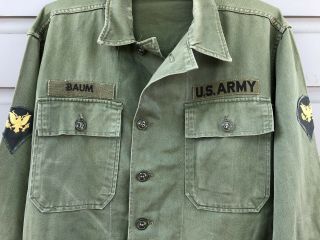 Vintage Vietnam War Old Green U.  S.  Army Uniform Shirt Coat Men’s Combat Tropical 6