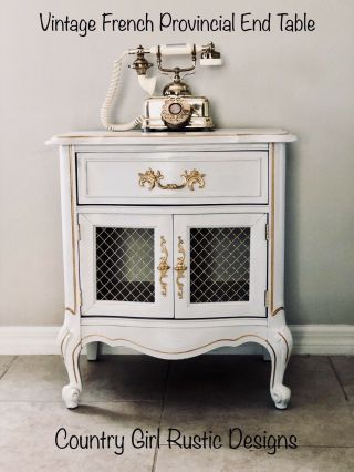 Vintage French Provincial End Table Nightstand