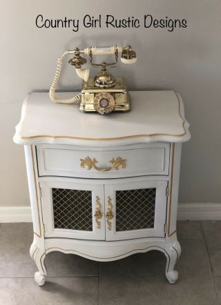 Vintage French Provincial End Table Nightstand 2
