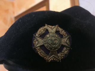 Rhodesian Chaplain black beret with métal badge 2