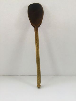 Old Vintage Carved Wooden Spoon 11 1/2”