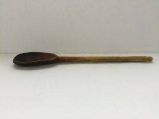 Old vintage carved wooden Spoon 11 1/2” 3