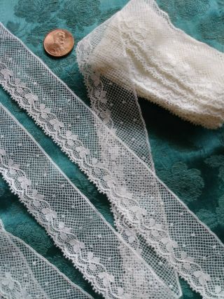 1.  25 " French Antique Lace Valenncia Val Trim 3,  Yards Dolls Insertion