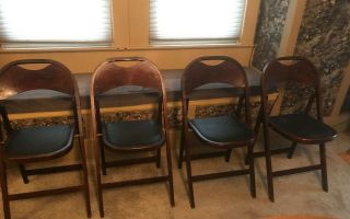 4 Vintage Stakmore Folding Chairs Very Light Weight
