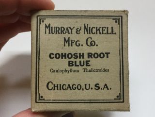 Vintage Crude Drug,  Blue Cohosh Root,  Murray & Nickell Chicago