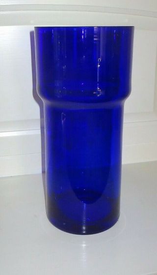 Large Vtg Retro Cobalt Blue Mid Century Modern Design Scandinavian Glass Vase
