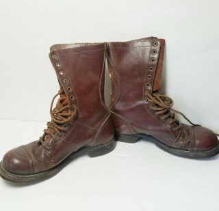 Vintage Jump Boots Us Army Paratrooper Ww2 Era Airborne Brown Normandy Sz7 Id 