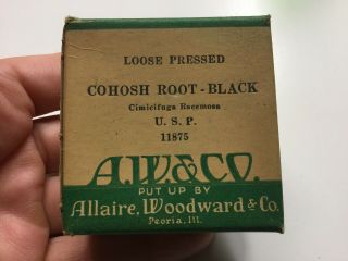 Vintage Crude Drug,  Cohosh Root Black,  Allaire,  Woodward Co