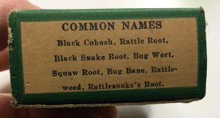 Vintage Crude Drug,  Cohosh Root Black,  Allaire,  Woodward Co 2