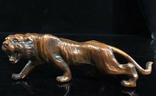Collectable Old Boxwood Handwork Carve Mighty Tiger Exorcism Evil Special Statue