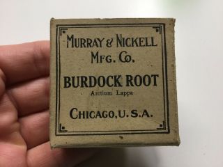 Vintage Crude Drug,  Burdock Root,  Murray & Nickell Chicago
