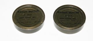 2 Vietnam War Vintage Us Army 1 1/2 Ounce Peanut Butter Tins