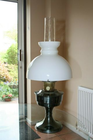 Vintage Aladdin 23 Oil Lamp With Milk Glass Shade And Glass Chimney
