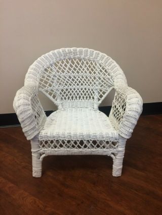 Vintage Children Wicker Chair White