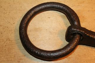 Antique Wrought Iron Hook on Ring Very Large 2