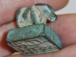 Rare Small Ancient Chinese Antique Solid Bronze Seal Buffalo Mythical Creature ?