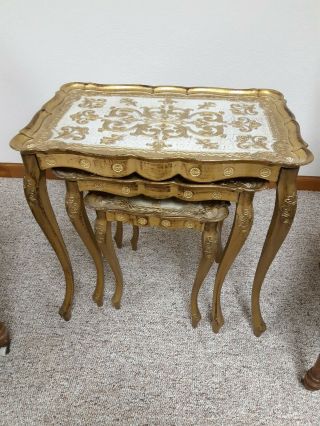 Spectacular Vintage Italian Gold Nesting End Tables 2