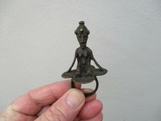 An Antique African/asian? Bronze Ring God Figure 18/19thc ?