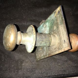 Antique Rare Door Hardware Victorian Solid Bronze Mortise Rim Dead Bolt Lock Key 5