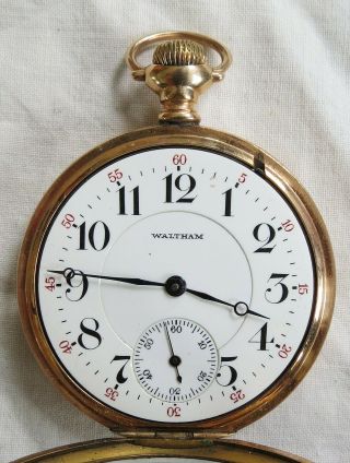 American Waltham Watch Co Pocket Watch Riverside 19j 16s 20yr GF Vtg Old Antique 2