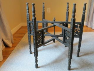 Egyptian/moroccan Vintage Antique Carved Wood Folding /coffee/tea Table Base