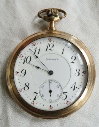 American Waltham Watch Co Pocket Watch Riverside 12s 19j 25yr Vtg Old Antique