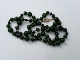 Vintage Chinese jade bead necklace 4