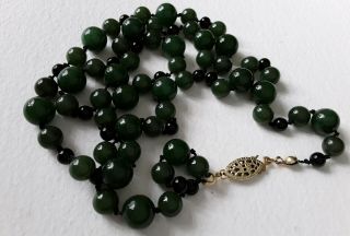 Vintage Chinese jade bead necklace 5