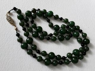 Vintage Chinese jade bead necklace 6