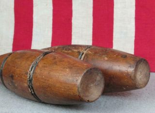 Vintage Antique Wood Indian Club Exercise Pins 18 