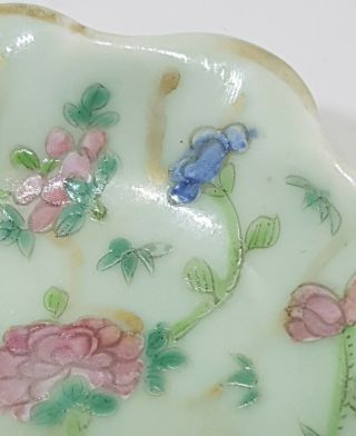 VERY FINE ANTIQUE CHINESE PORCELAIN FAMILLE ROSE CELADON BOWL/TAZZA 5