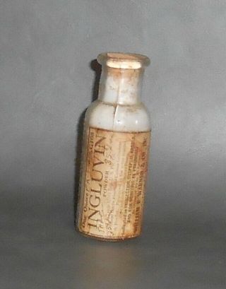 C1915 Antique Medicine Bottle Ingluvin Powder William R.  Warner & Co. ,  Inc.  Ny