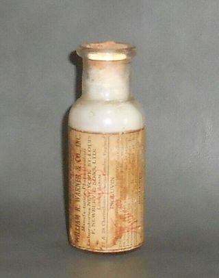 c1915 Antique Medicine Bottle Ingluvin Powder William R.  Warner & Co. ,  Inc.  NY 2