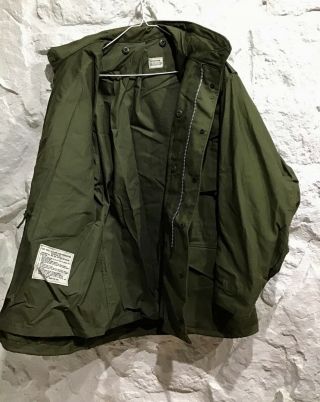 NOS Vintage 1st Issue 60 ' s Vietnam War M - 65 M65 OG - 107 Field JACKET Sz Medium 7