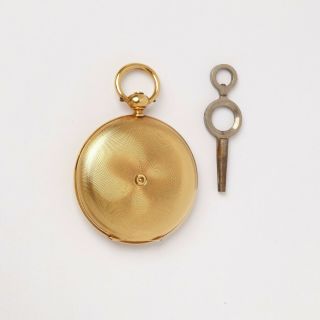 RARE Antique Swiss 18K Gold Hunting Case Pocket Watch Guinand Freres.  1860 ' s 3