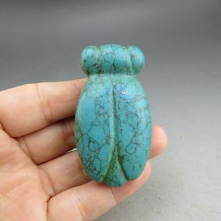 China,  Jade,  Hand Carved,  Hongshan Culture,  Turquoise,  Cicada,  Pendant A7