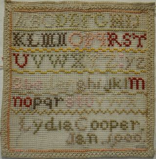 SMALL LATE 19TH CENTURY SAMPLER BY LAVINIA WARD 1872 PLUS LYDIA COOPER - 1900 7