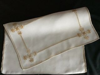 GORGEOUS VINTAGE LINEN HAND EMBROIDERED NIGHTDRESS CASE LEFKARA EMBROIDERY 5