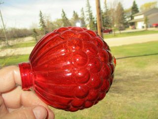 Vintage Ground Top Ruby Red Weathervane Lightning Rod Ball