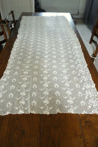 Antique Cream Lace Shawl / Panel 190 Cm / 75 Ins Long